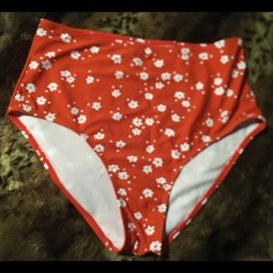 Full Coverage Bikini BOTTOMS Size S Rust Daisies!